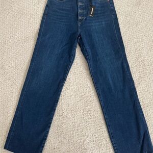 Express Super High Rise Straight Jeans with 4 way stretch